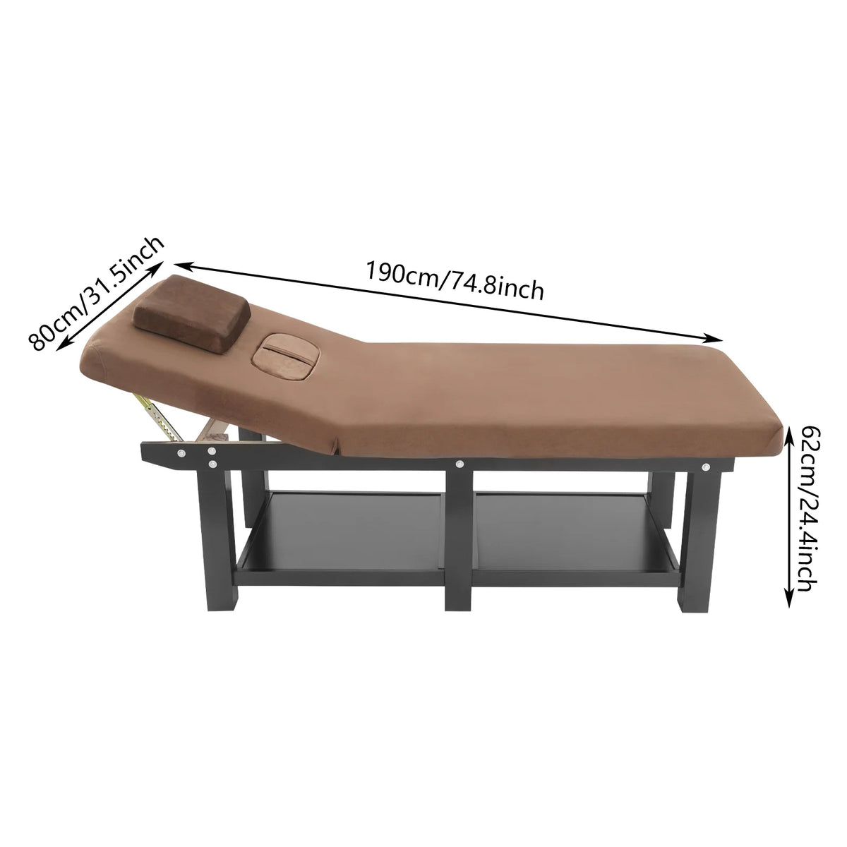 Beauty Bed, Massage Table, Portable Foldable Massage Table 190x80cm Six Legs Adjustable Velvet Cover Heavy Duty Spa Salon Furniture