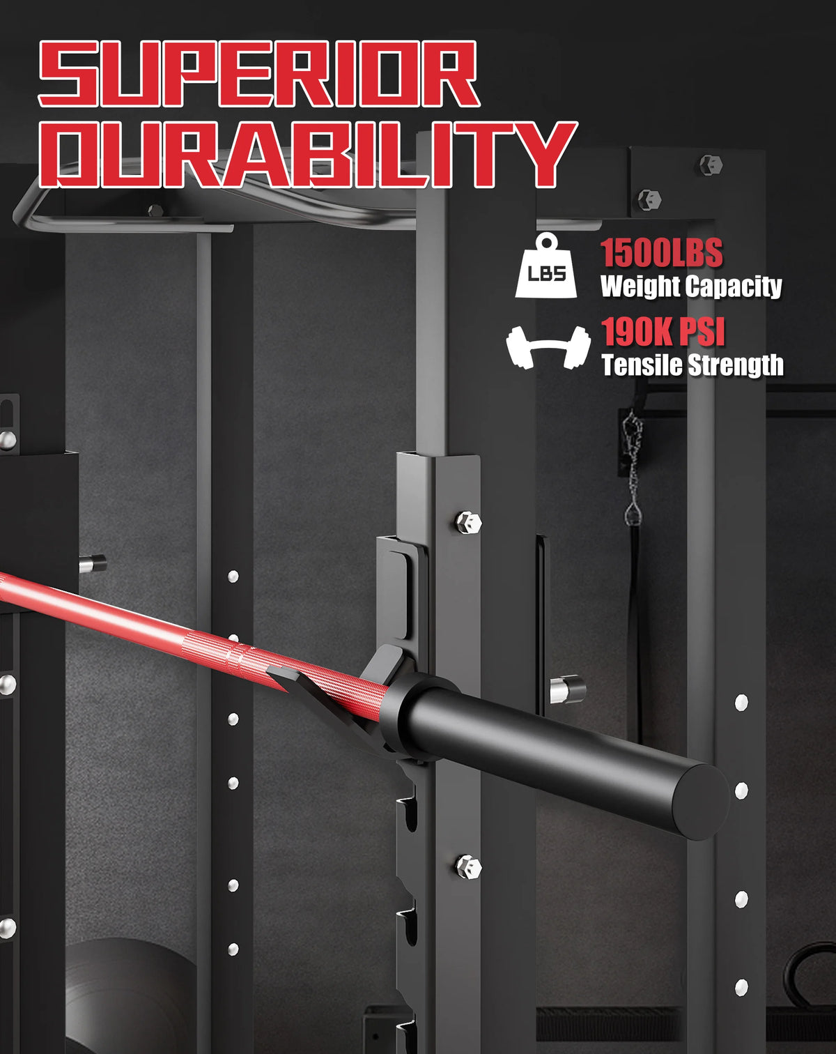HiMISS Strength Training Barbell for Squats Deadlifts and Presses