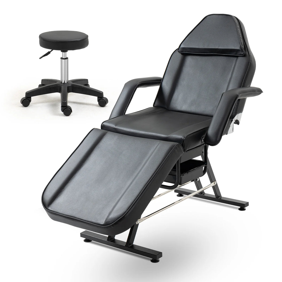 Adjustable Three Section Massage Table with Hydraulic Stool and Trays