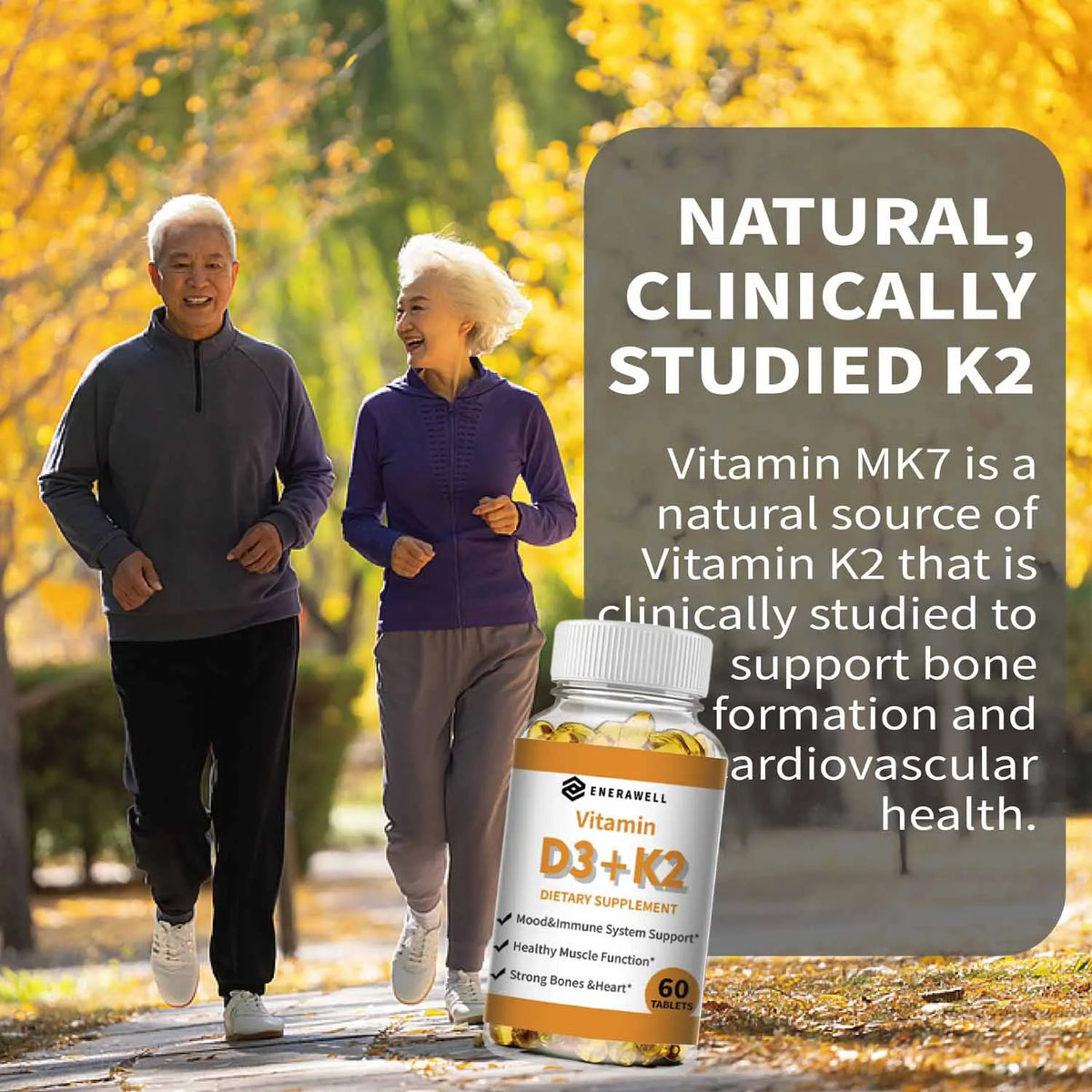Vitamin D3 K2 Capsules for Bone Health and Calcium Metabolism