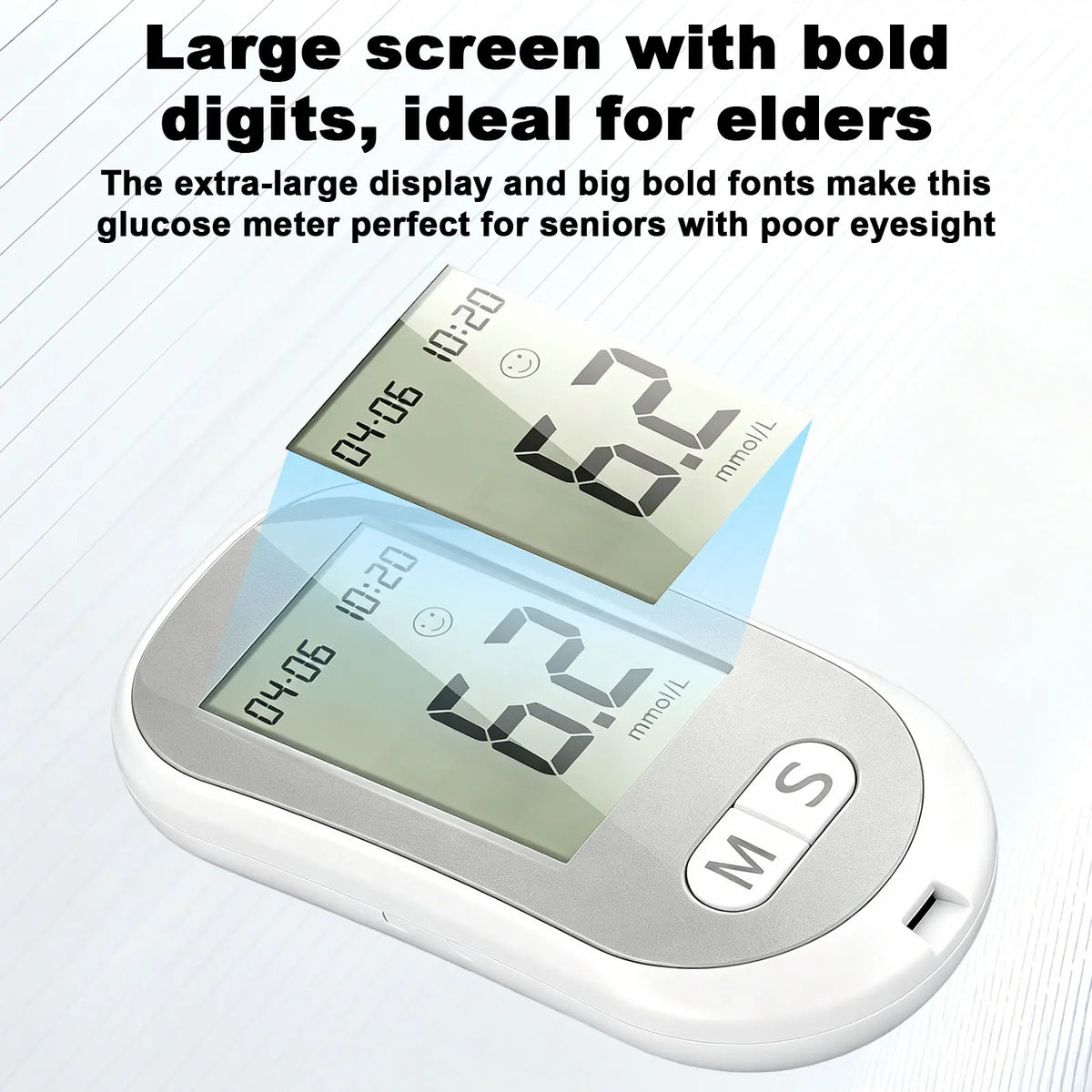 Blood Glucose Monitor Kit, 50 Test Strips & 50 Lancets Blood Sugar Testing Kit with Glucometer and Lancing Device, No Coding, Glucose Monitor for Home Use, Diabetes Testing