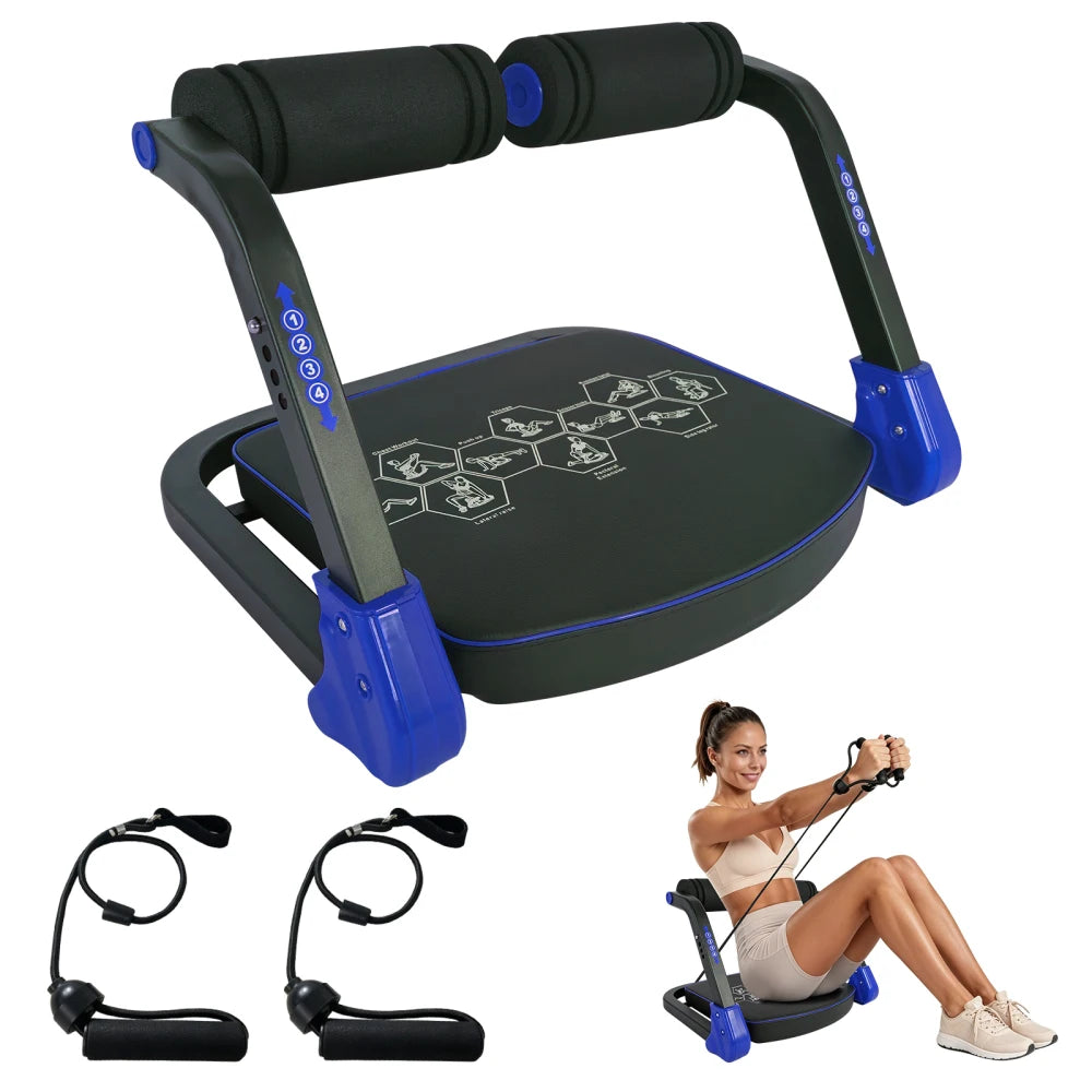 Abdominal Core Trainer Machine with Resistance Bands for Home Gym Ab Workout Strength Training Equipment