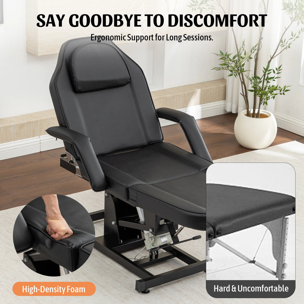 Electric Height Adjustable Massage Table With Reclining Backrest