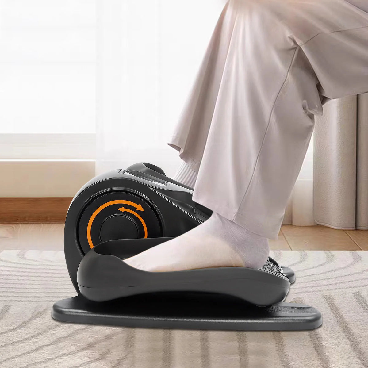 Motorized under Desk Elliptical Machine Foot Pedal Exerciser for Home Workout Compact Elliptical Trainer