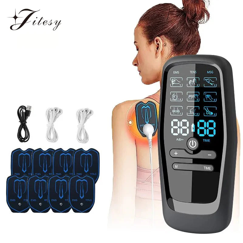 Jitesy Rechargeable TENS EMS Muscle Stimulator Pain Relief Massager