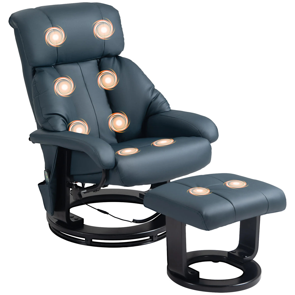 HOMCOM Massage Recliner Chair With Ottoman And Ten Point Vibration