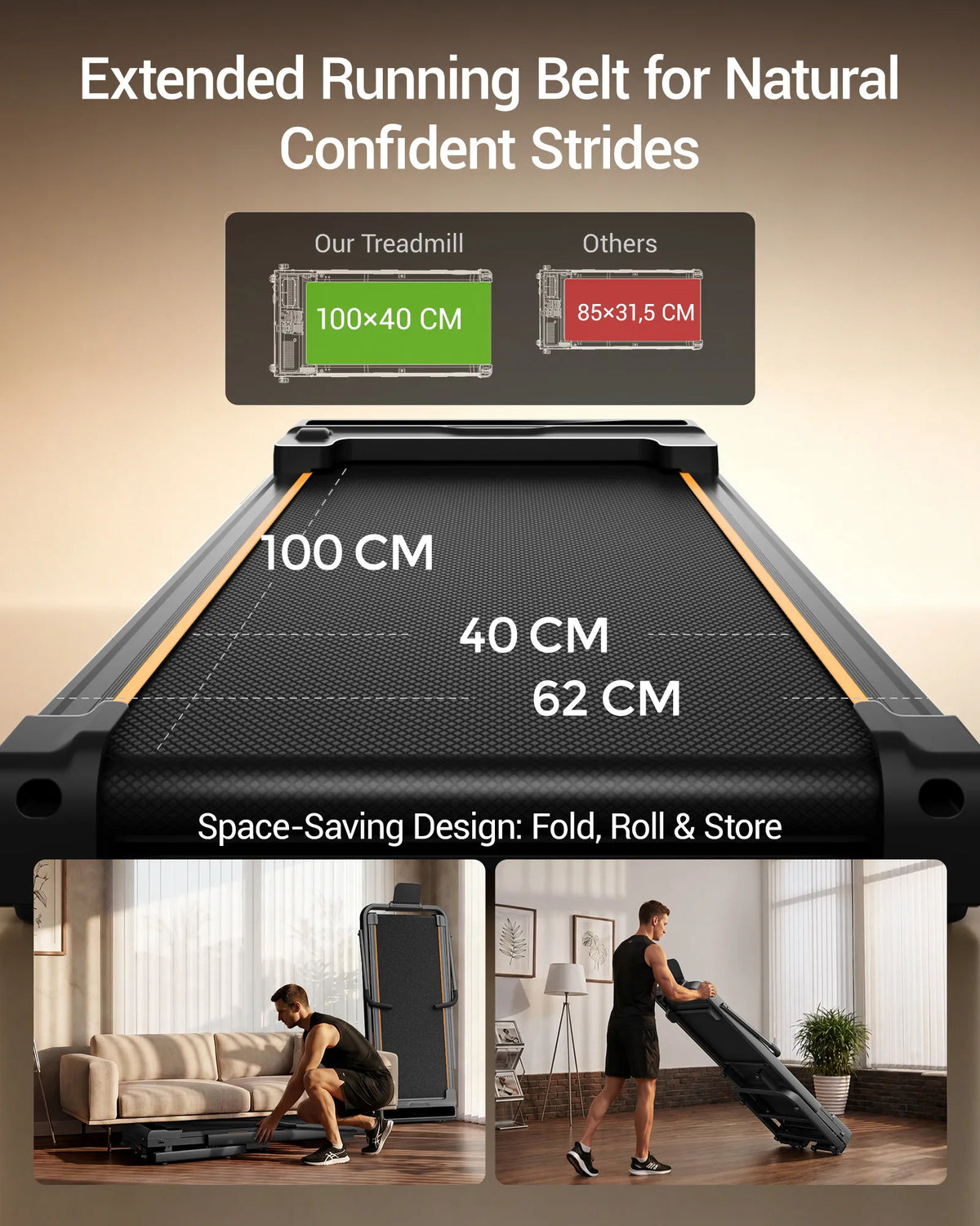UMAY Electric Home Treadmill With Powerful Motor And Shock Absorption