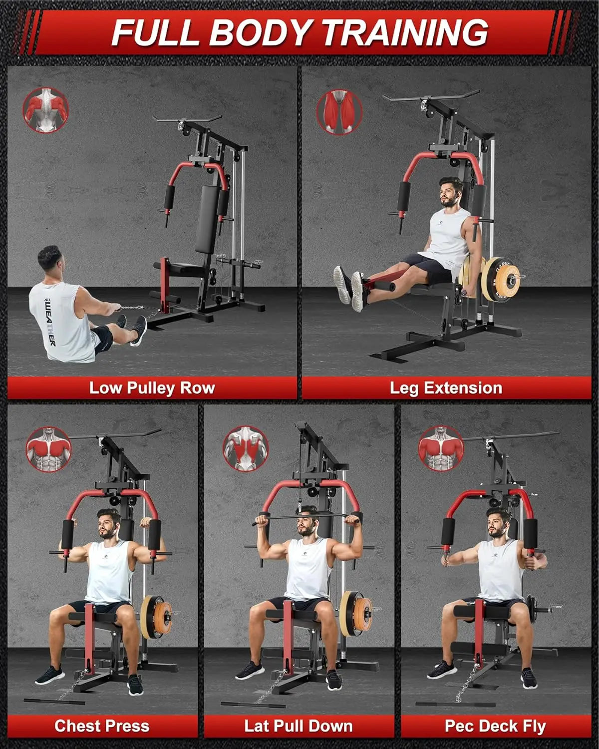 HiMISS 5-in-1 Home Gym Machine for Full Body Strength Training