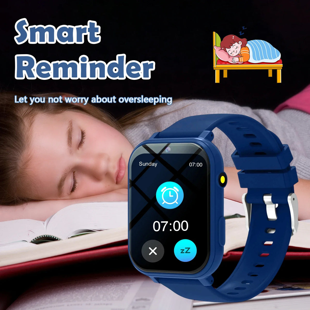 Kids Games Smart Watch 18 Games Camera Waterproof Flashlight Sleep Monitoring For Birthday Holiday Gift Boy Girl Children