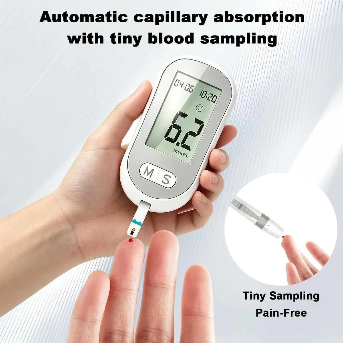 Blood Glucose Monitor Kit, 50 Test Strips & 50 Lancets Blood Sugar Testing Kit with Glucometer and Lancing Device, No Coding, Glucose Monitor for Home Use, Diabetes Testing