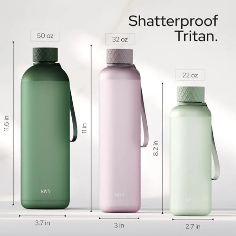 Shatterproof Water Bottle With Strap For Travel Sports And School