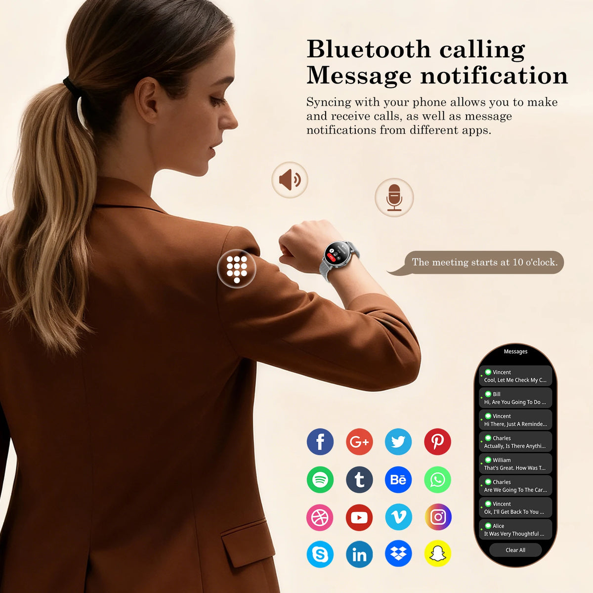 Blackview Smart Watches for Women Android iOS HD Screen Fitness Tracker with Heart Rate IP68 Waterproof Smartwatch Compatible With iPhone Huawei Xiaomi
