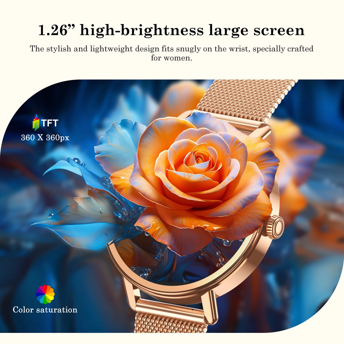 Blackview Smart Watches for Women Android iOS HD Screen Fitness Tracker with Heart Rate IP68 Waterproof Smartwatch Compatible With iPhone Huawei Xiaomi