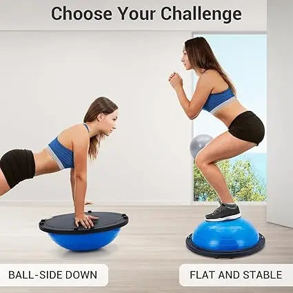 Half Balance Exercise Ball Trainer With Resistance Bands And Pump