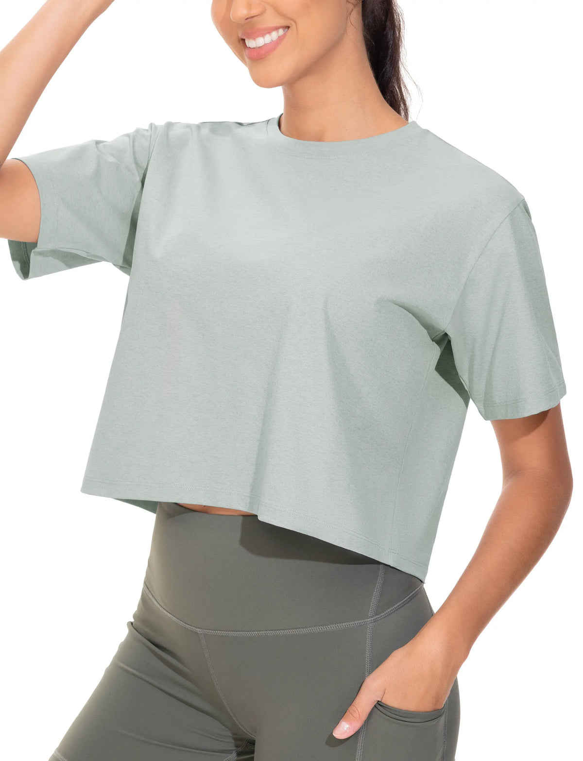 THE GYM PEOPLE Women's Workout Crop Top Yoga Shirt