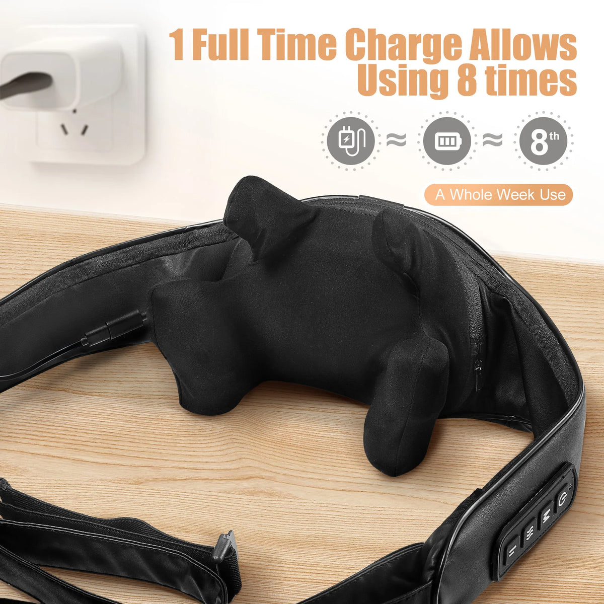 MASGRE Cordless Shiatsu Neck And Back Massager With Heat