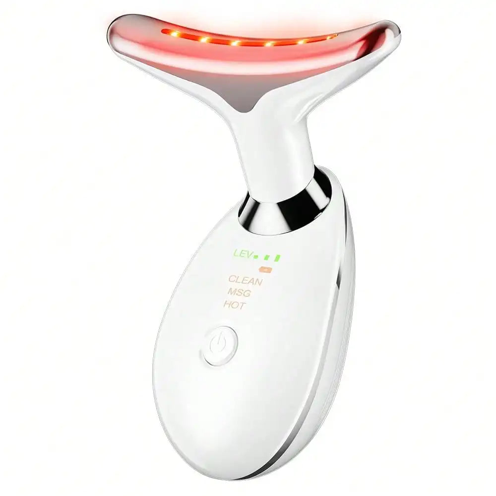 7-In-1 LED Face & Neck Massager, Smart Vibration | Portable Beauty Massager For Face And Neck, Helps Improve The Appearance Of Fine Lines & Supports Firmer Looking Skin