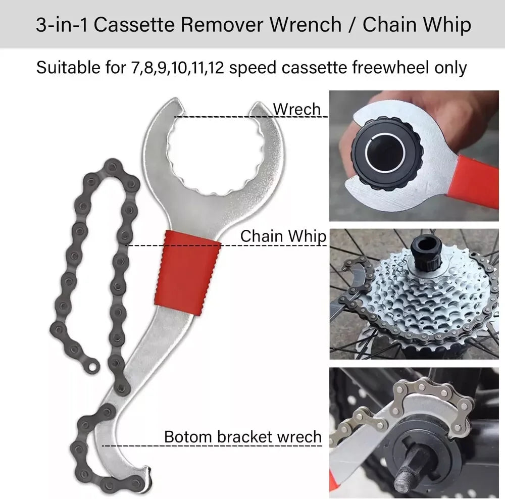 Complete Bicycle Repair Kit With Chain Crank And Freewheel Tools