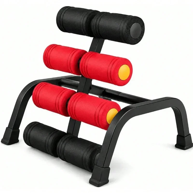 Foldable Back Stretcher With Massage Rollers For Lumbar Relief