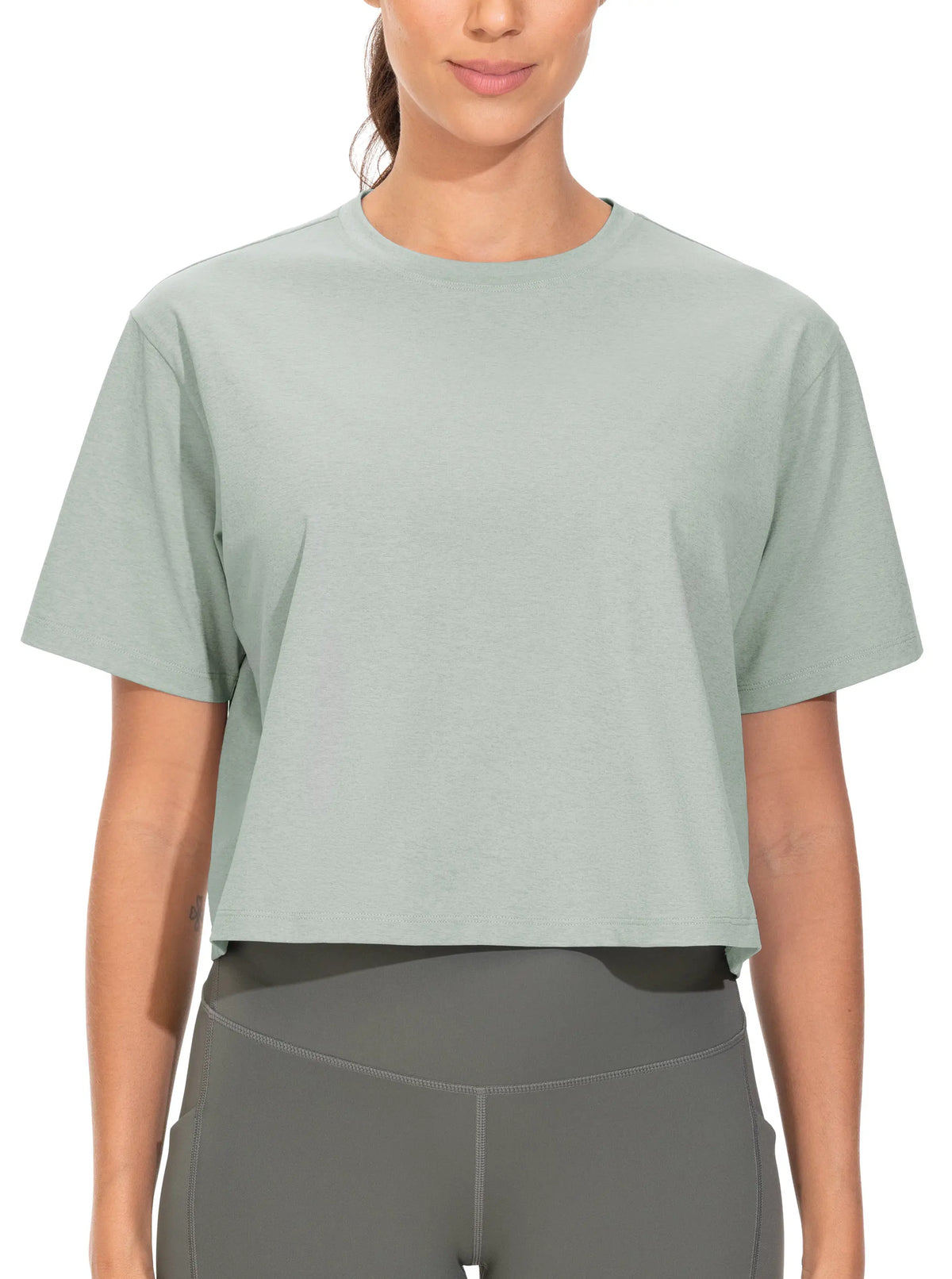 THE GYM PEOPLE Women's Workout Crop Top Yoga Shirt