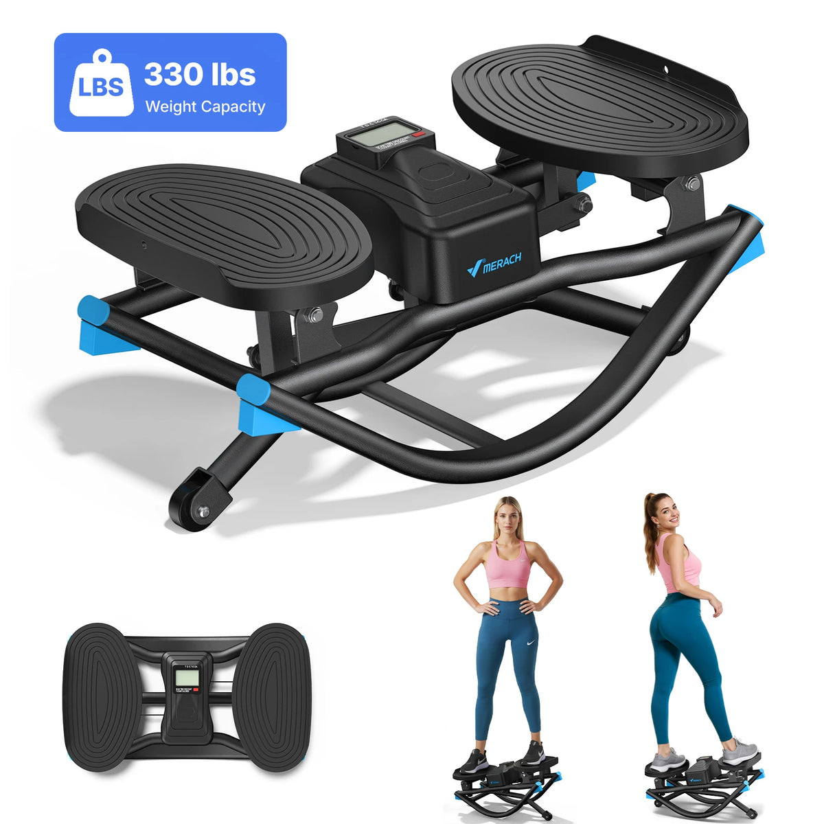 MERACH Rocking stepper 300 lbs Weight Capacity Ab Twist Board Workout Exercise Equipment for Slim Waist and Core Ab Exercise Silent Noiseless Rock Stepper Machine for Home Apartment Dorm Office Gym