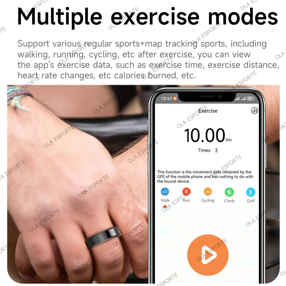 2026 New Smart Ring Blood Oxygen Heart Rate Sleep Female Menstrual Cycle Monitoring Smartring IP68 & 5ATM Waterproof Multi-sport Mode Smartring Man Women Ship from USA