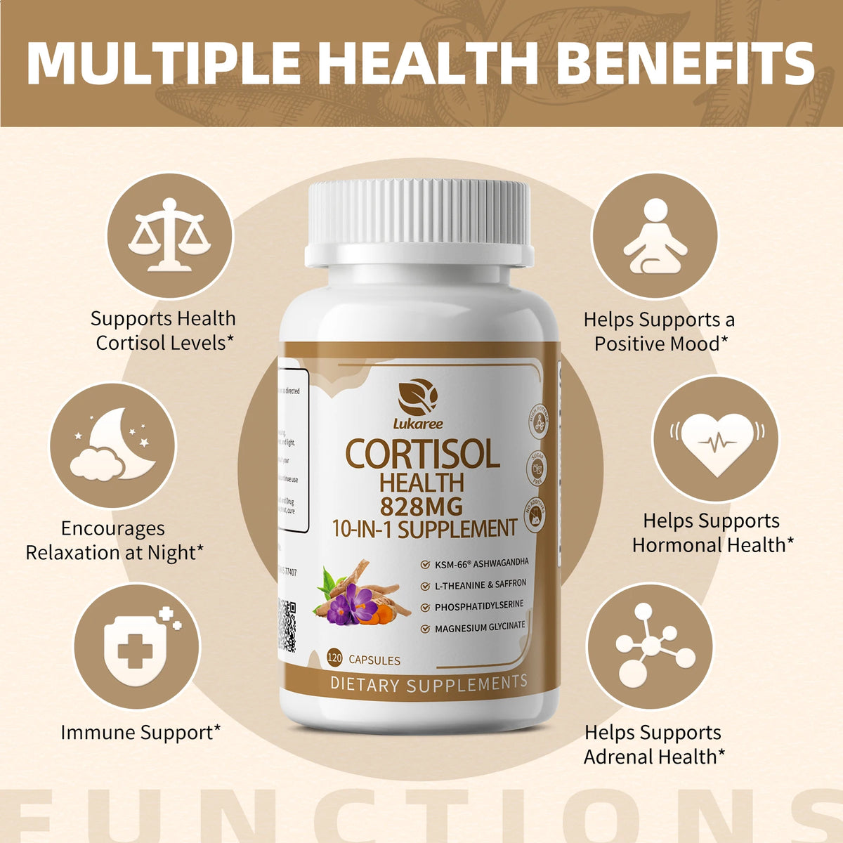 Beworths Cortisol Support Supplements With Ashwagandha And Magnesium Glycinate