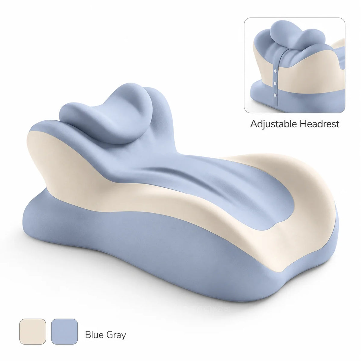 Memory Foam Reading Pillow With Removable Headrest And Anti-Slip Base