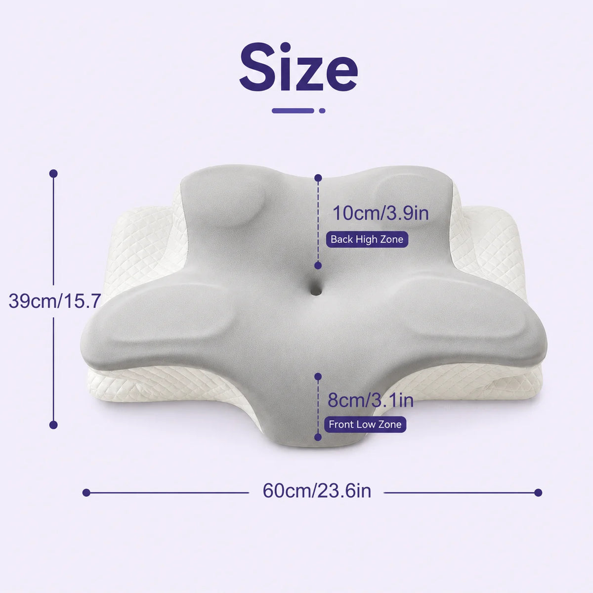 Memory Foam Reading Pillow With Removable Headrest And Anti-Slip Base