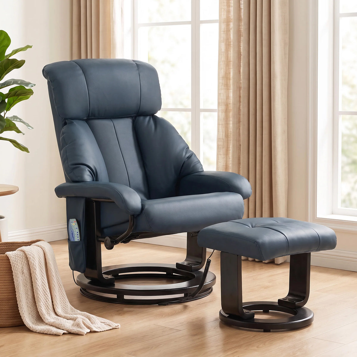 HOMCOM Massage Recliner Chair With Ottoman And Ten Point Vibration