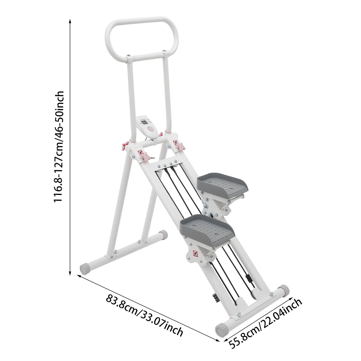 Stair Stepper for Home Gym 300lbs, Folding Vertical Climber with Adjustable 46-50in Handrail, 20dB Quiet