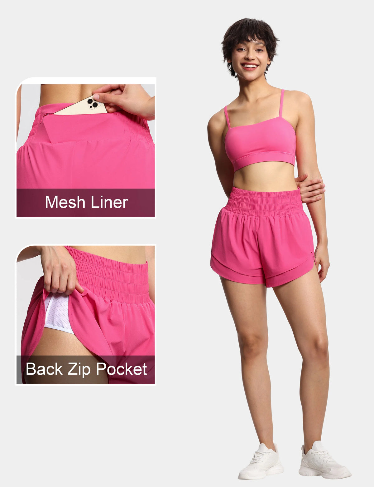 THE GYM PEOPLE Women's High Waisted Quick Dry Athletic Shorts