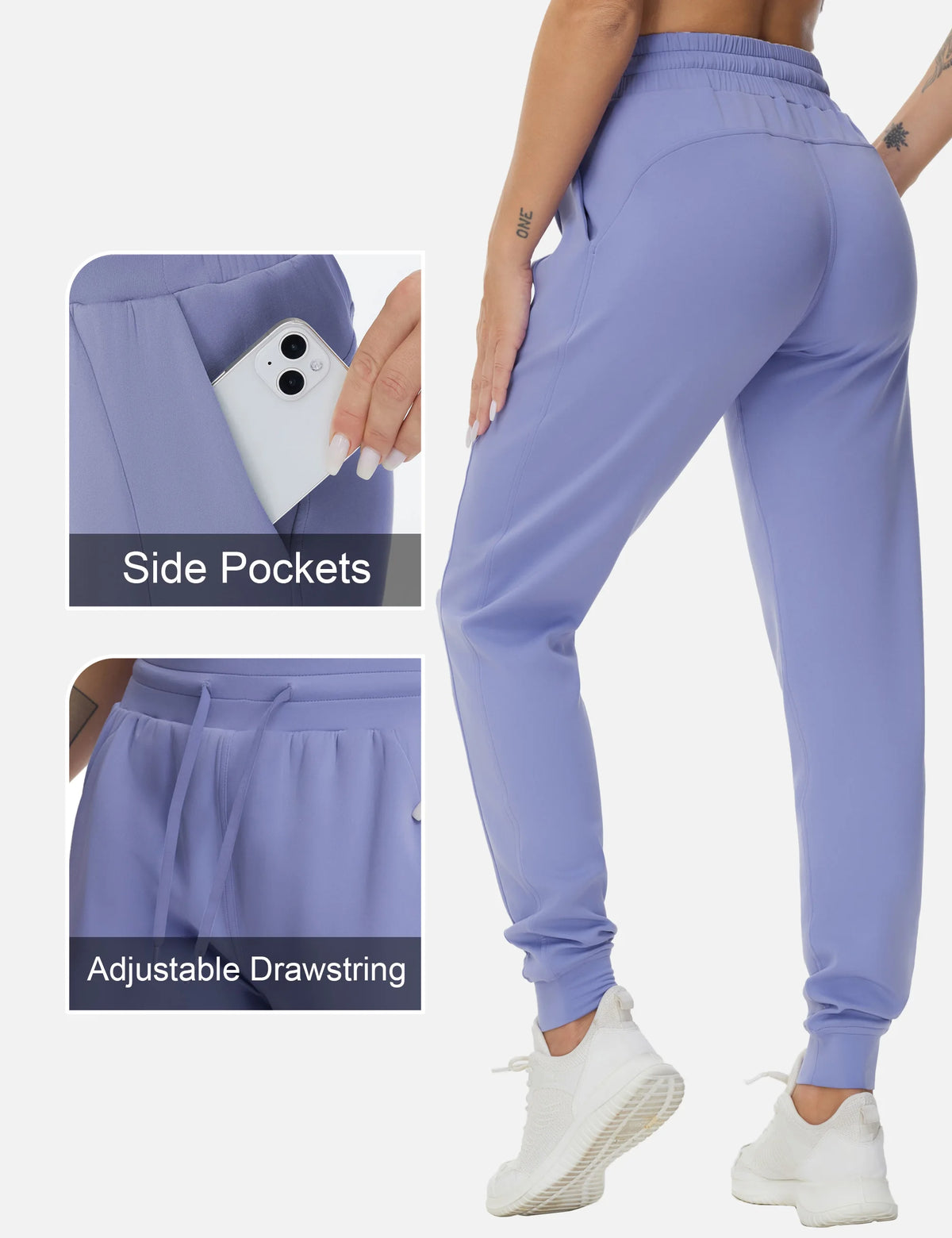 THE GYM PEOPLE Women's Workout Joggers With Drawstring And Pockets