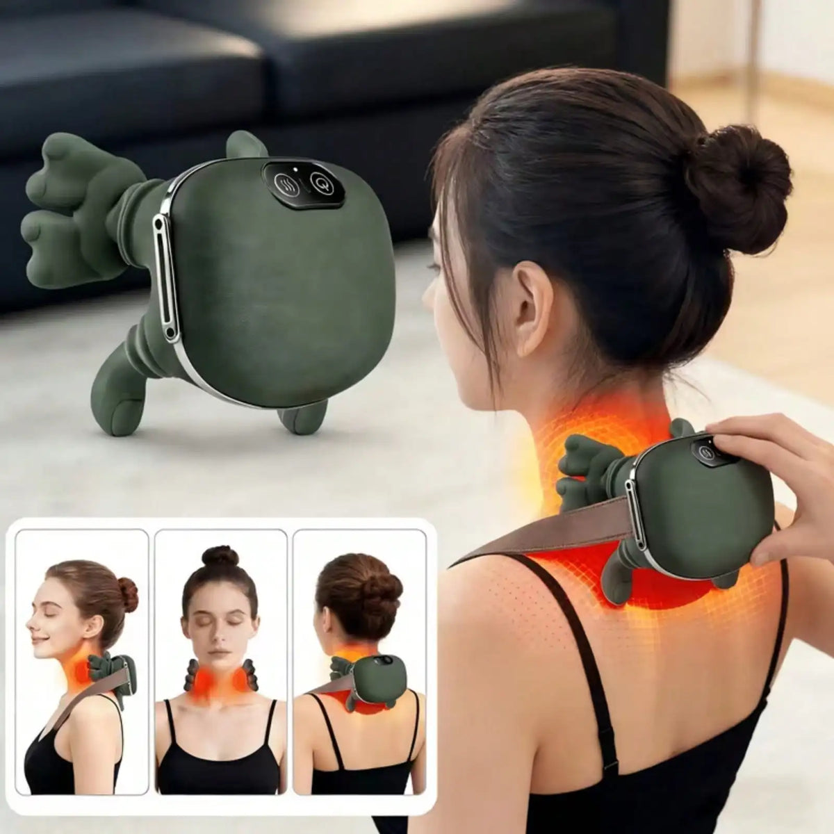 Wireless 4D Kneading Neck And Shoulder Massager With Finger Massage