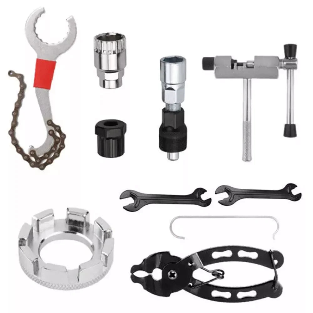 Complete Bicycle Repair Kit With Chain Crank And Freewheel Tools