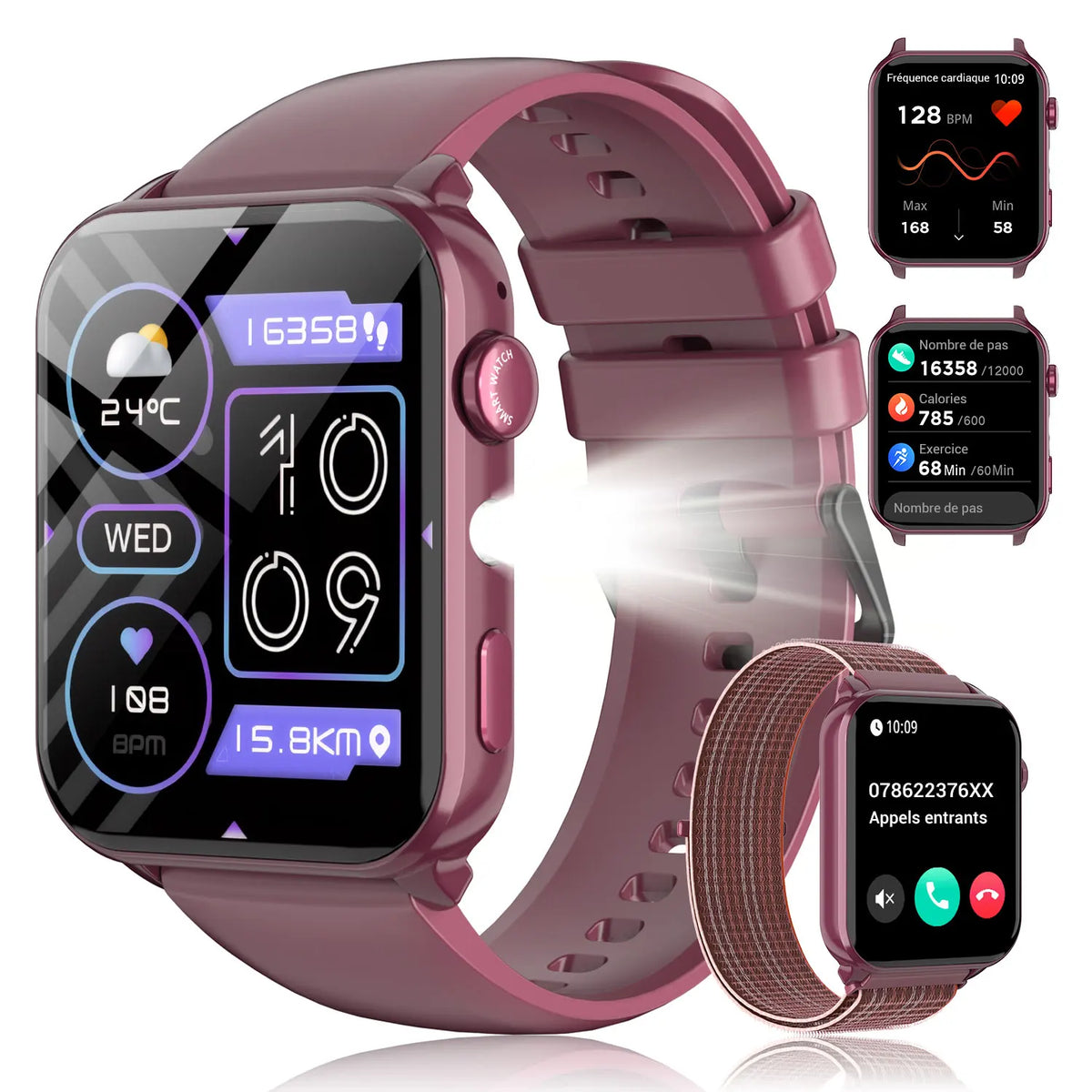 Blackview Smart Watch Fitness Heart Rate Monitor Waterproof Sport Smart Band Wrist Smartwatch for Man Woman Android IOS Phones
