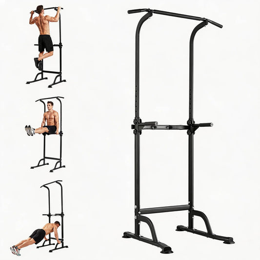 HiMISS Adjustable Power Tower Dip Station Home Gym Strength Trainer