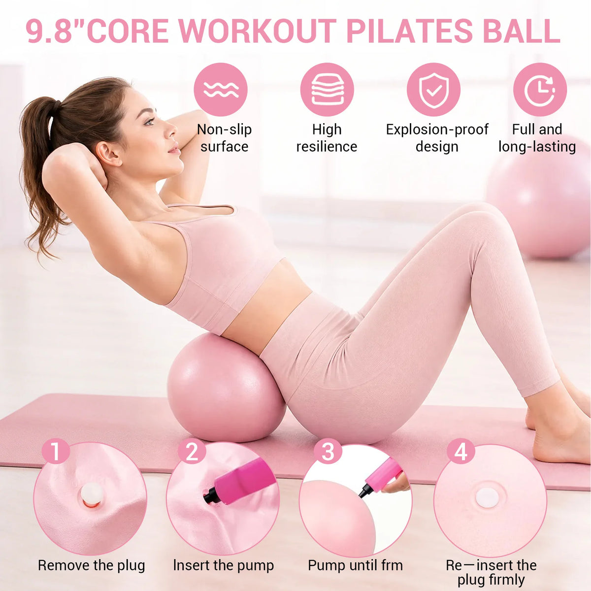 17-in-1 Pilates Ring Kit, Pilates Circle Set for Home Workouts, 9.8" Non-Slip Mini Ball, Adjustable Resistance Bands, Yoga Blocks, Gliding Discs, Full-Body Core Strength Balance & Flexibility