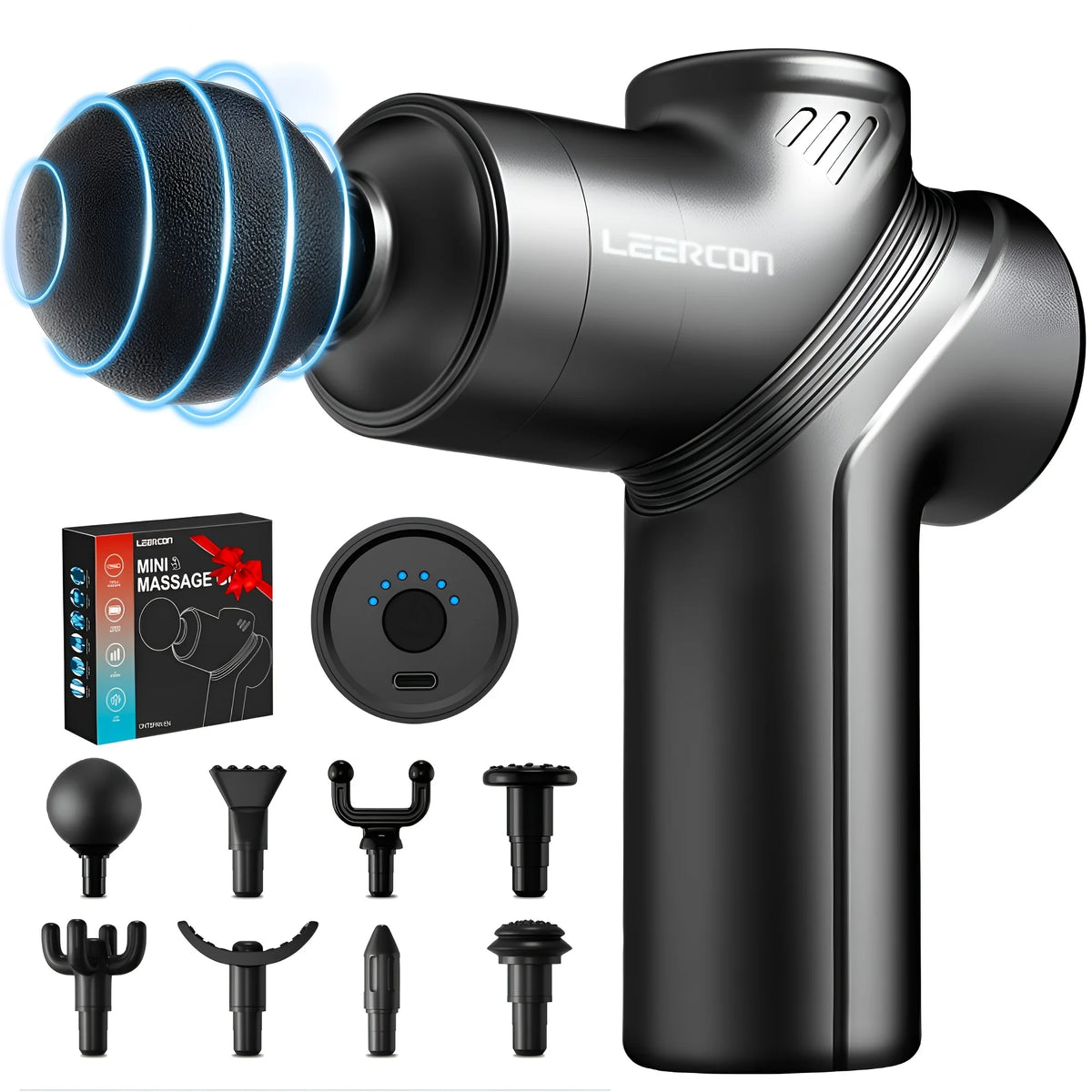 LEERCON Muscle Massage Gun With Four Interchangeable Heads For Relief