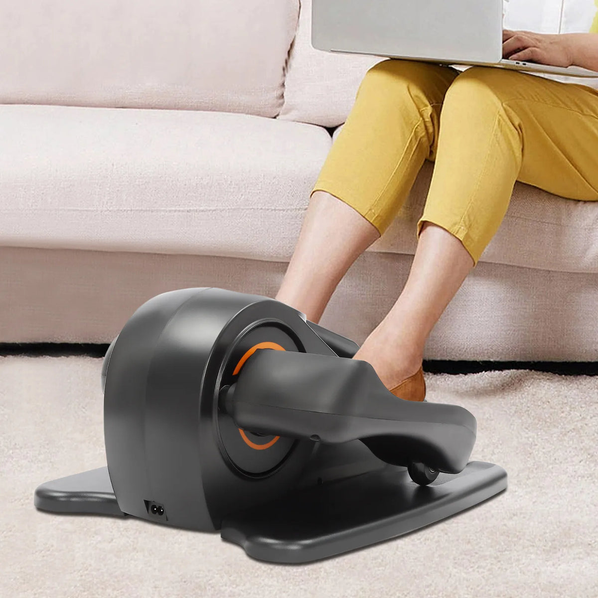 Motorized under Desk Elliptical Machine Foot Pedal Exerciser for Home Workout Compact Elliptical Trainer