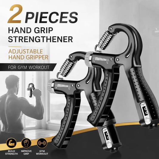 2pcs Hand Grip Strength Power Trainer Gripper Strengtheners Adjust Gym Exerciser