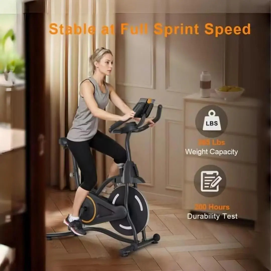 Indoor Spinning Exercise Bike With Adjustable Resistance And Display