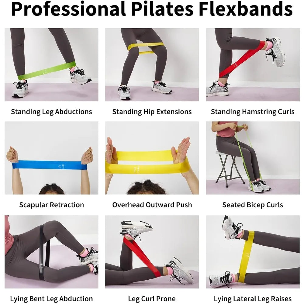 20 Count TPE Resistance Bands Fitness Set Elastic Exercise Loops for Strength Workout Muscle Stretching  Yoga Gym Equipment Elastic Rubber Loop