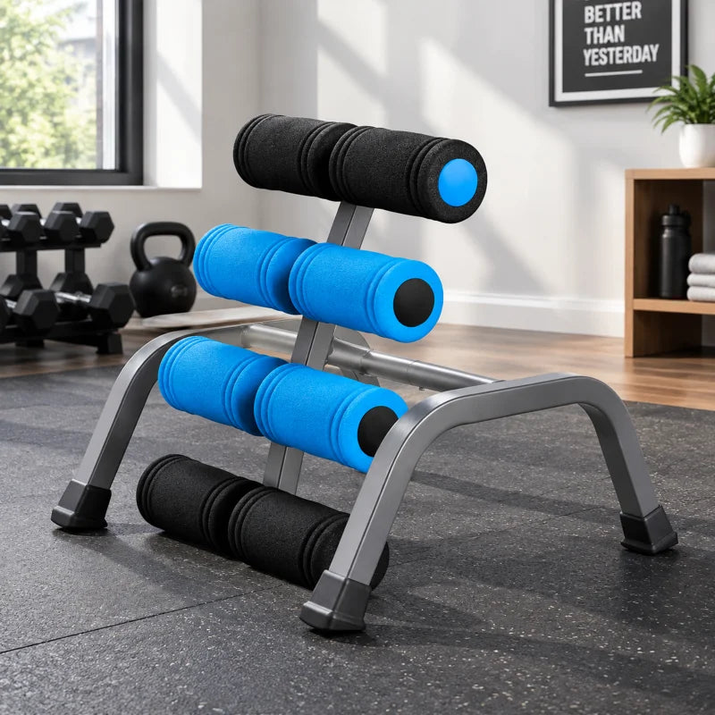 Foldable Back Stretcher With Massage Rollers For Lumbar Relief
