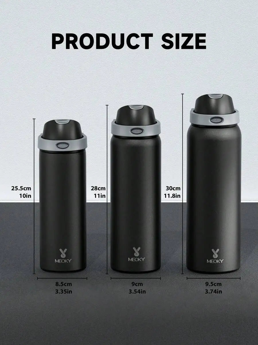 Insulated Water Bottle With Straw And Spout Lid Leakproof Design