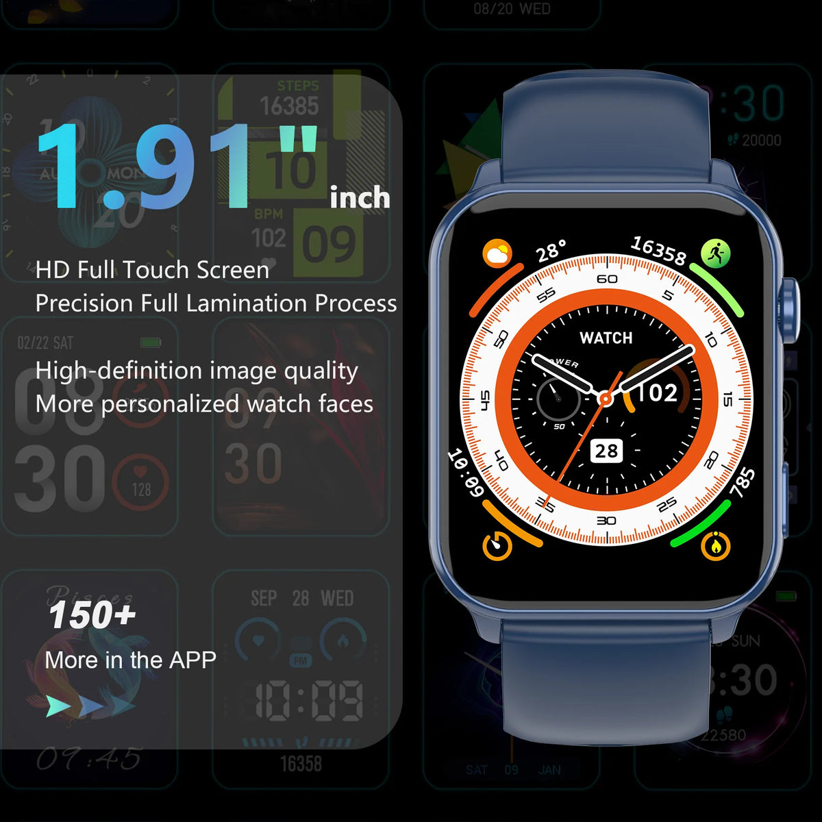 Blackview Smart Watch Fitness Heart Rate Monitor Waterproof Sport Smart Band Wrist Smartwatch for Man Woman Android IOS Phones