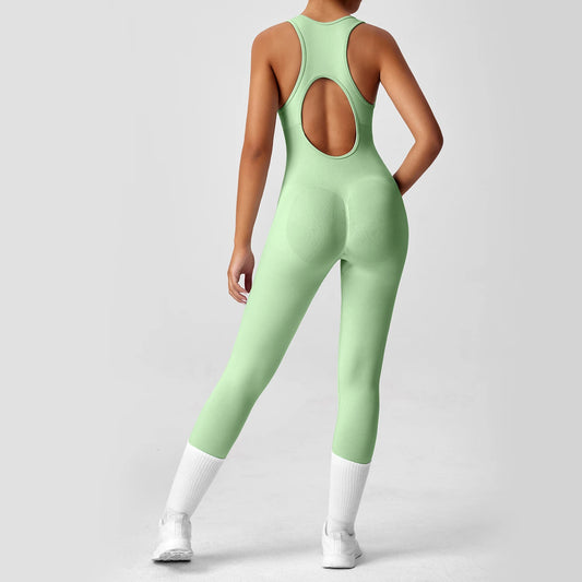 DPSTGYM Seamless V Back Yoga Bodysuit With Tummy Control