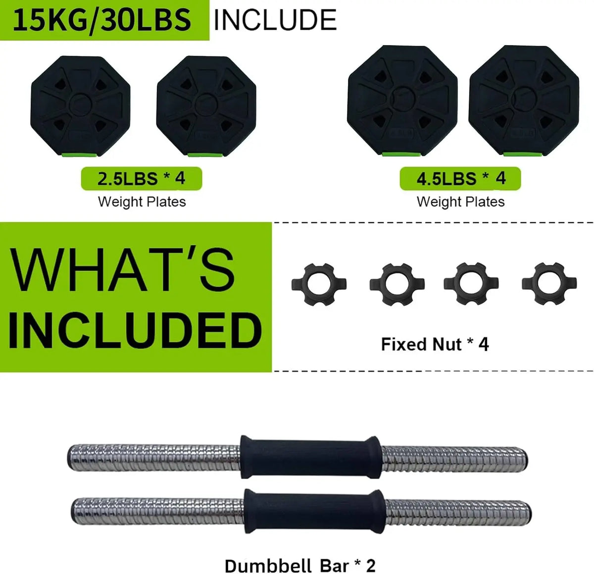 Adjustable Kettlebell Set,30LB Adjustable Dumbbell Set with Iron Handle,Octagon