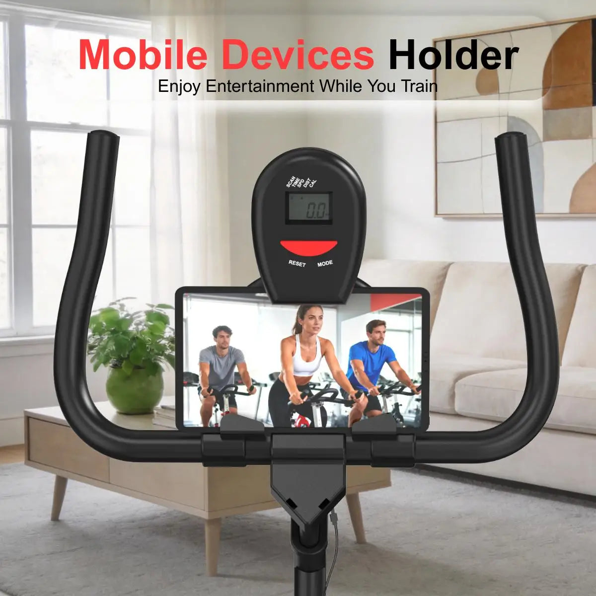 Indoor Cycling Exercise Bike, Belt Driven Stationary Spin Bike with Adjustable Resistance, LCD Monitor & Tablet Holder, Adjustable Seat & Handlebar, Quiet Home Gym Cardio Workout Machine, Max 280 Lbs Weight Capacity