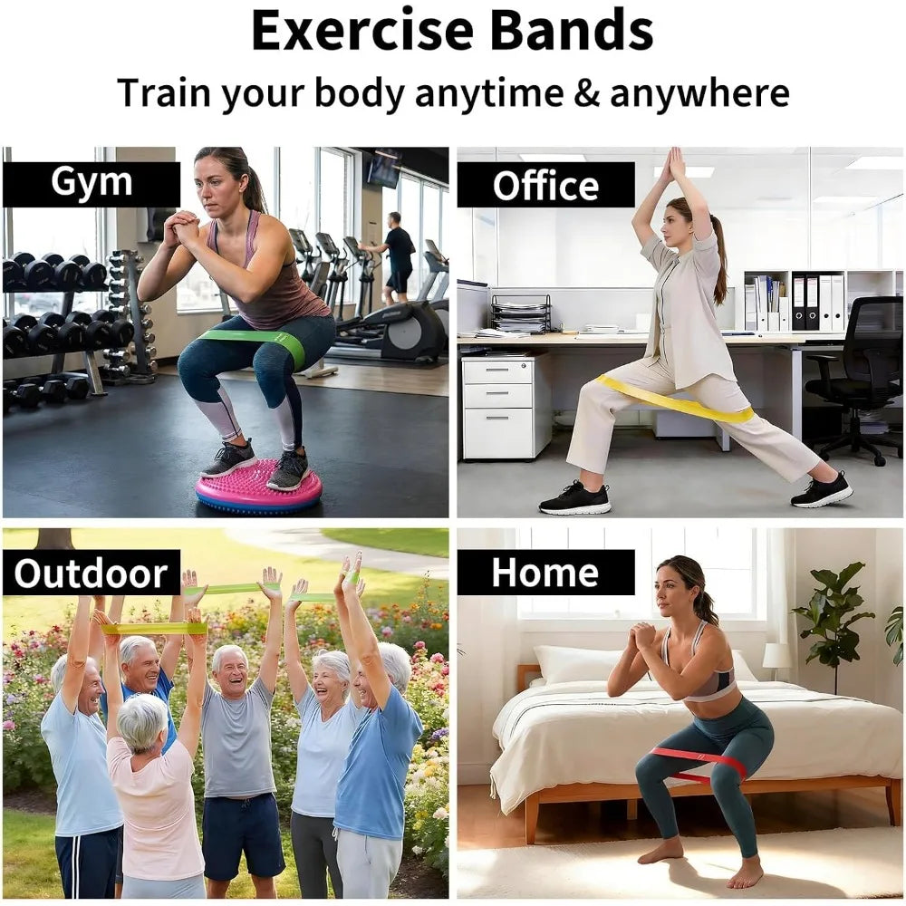 20 Count TPE Resistance Bands Fitness Set Elastic Exercise Loops for Strength Workout Muscle Stretching  Yoga Gym Equipment Elastic Rubber Loop